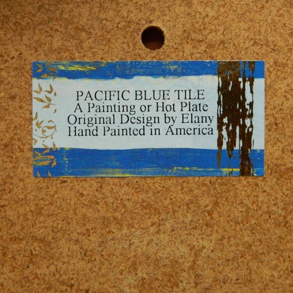 Raven Pacific Blue Tile, Ceramic Trivet Wall Hanging - Picture 4 of 4